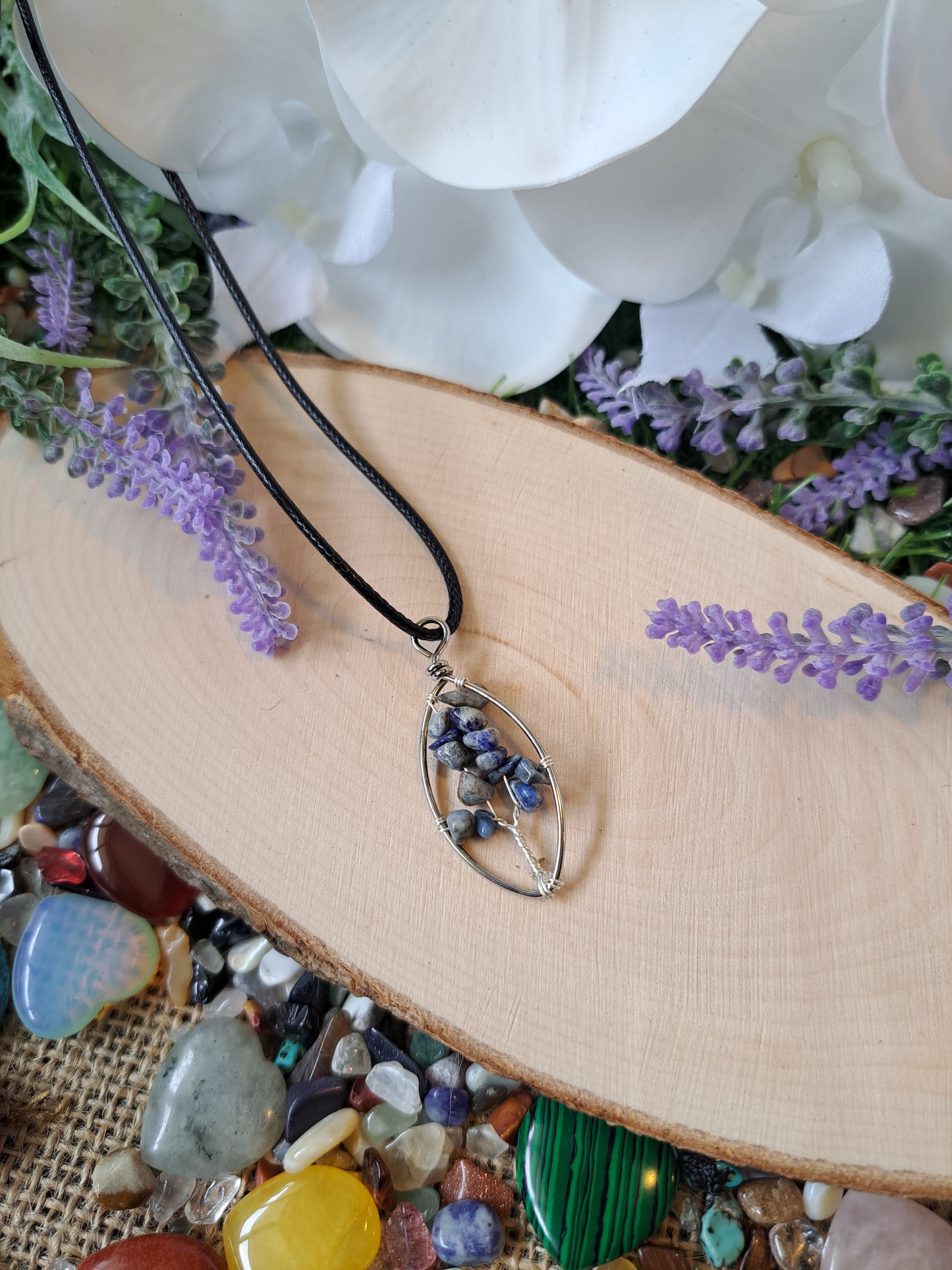 Crystal tree of life  pendant necklace, promotes positive energy